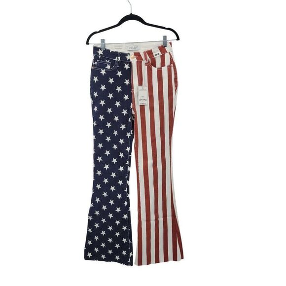 Judy Blue USA Flag High Waist Flare‎ Jeans 7/28 Cotton Patriotic Stars Stripes - Picture 6 of 14